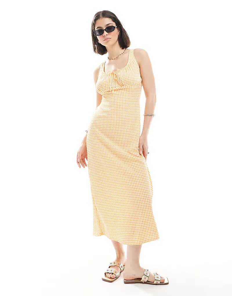 Платье-миди «молочница» в жатую клетку New Look оранжевого цвета
Платье-миди «молочница» в жатую клетку New Look оранжевого цвета
