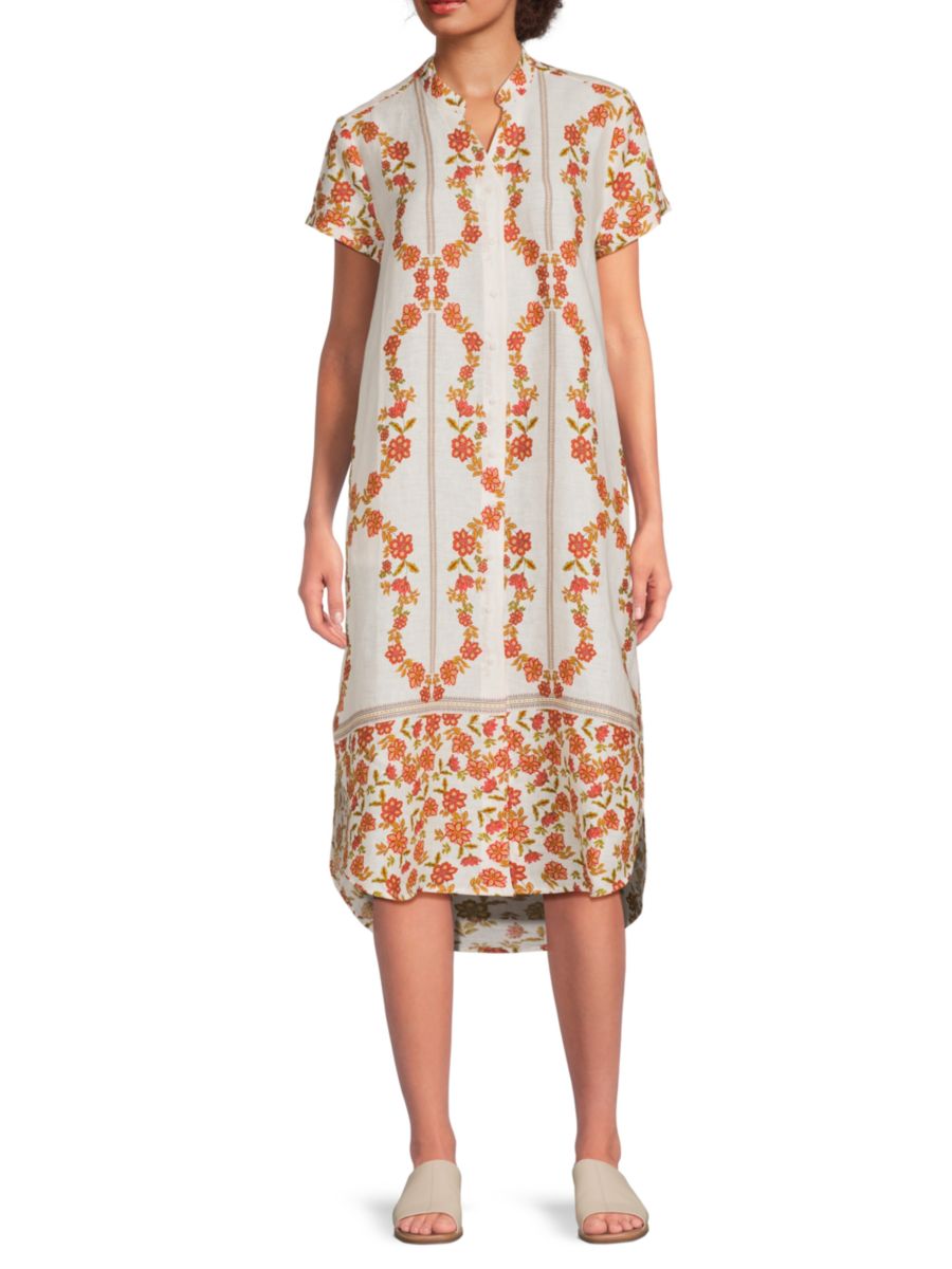 Платье-рубашка миди из 100% льна с цветочным принтом Saks Fifth Avenue, цвет Botanical
Платье-рубашка миди из 100% льна с цветочным принтом Saks Fifth Avenue, цвет Botanical