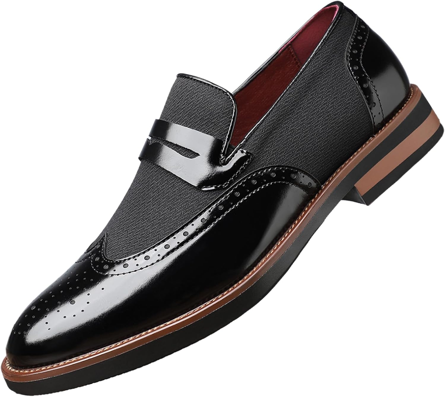Мужские лоферы броги с лоскутным двухцветным дизайном, кожаные деловые офисные туфли, классический заостренный носок, низкий верх, удобный массивный каблук, нарядные туфли для смокинга Azagneem, черный
Мужские лоферы броги с лоскутным двухцветным дизайном, кожаные деловые офисные туфли, классический заостренный носок, низкий верх, удобный массивный каблук, нарядные туфли для смокинга Azagneem, черный
