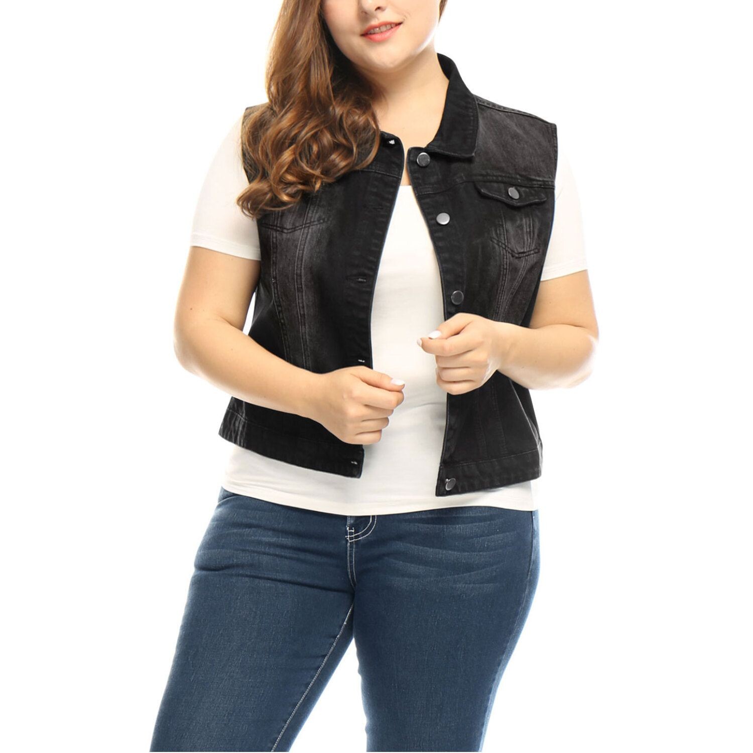 Женский жилет больших размеров, модная верхняя одежда, джинсовая куртка без рукавов Agnes Orinda, черный
Женский жилет больших размеров, модная верхняя одежда, джинсовая куртка без рукавов Agnes Orinda, черный