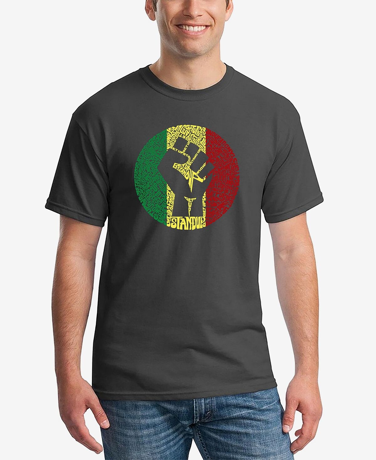 Мужская футболка word art get up stand up LA Pop Art, темно-серый
Мужская футболка word art get up stand up LA Pop Art, темно-серый