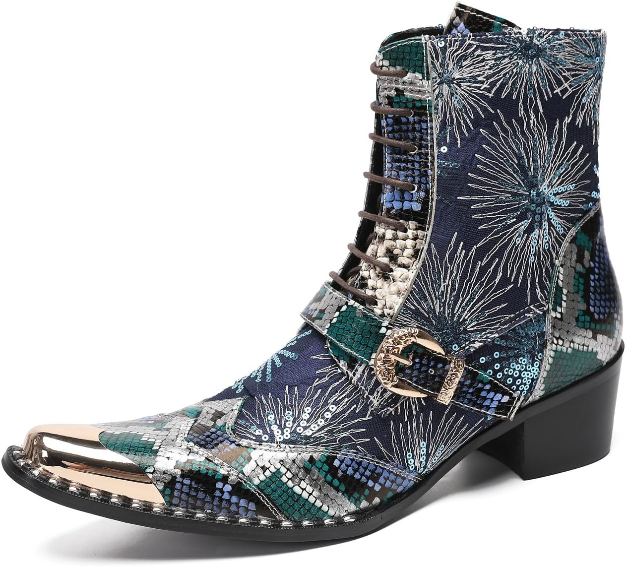 Мужские повседневные ковбойские ботинки Santimon Mens Dress Casual Western - ботинки средней высоты из натуральной кожи с блестками и металлическим носком в форме крыльев для бальной или диско-вечеринки, темно-синий
Мужские повседневные ковбойские ботинки Santimon Mens Dress Casual Western - ботинки средней высоты из натуральной кожи с блестками и металлическим носком в форме крыльев для бальной или диско-вечеринки, темно-синий