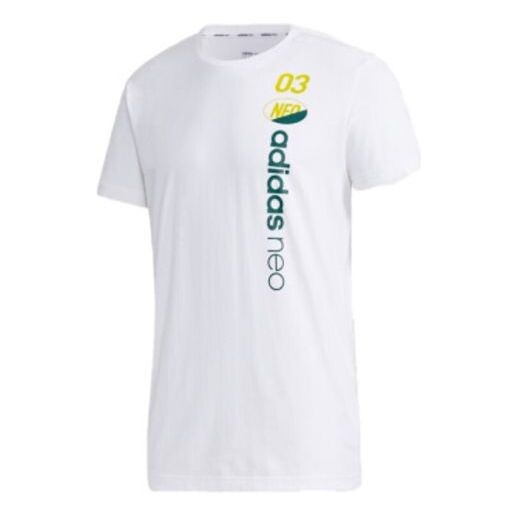 Футболка нео повседневные уютные спортивные с круглым вырезом с коротким рукавом Adidas, белый