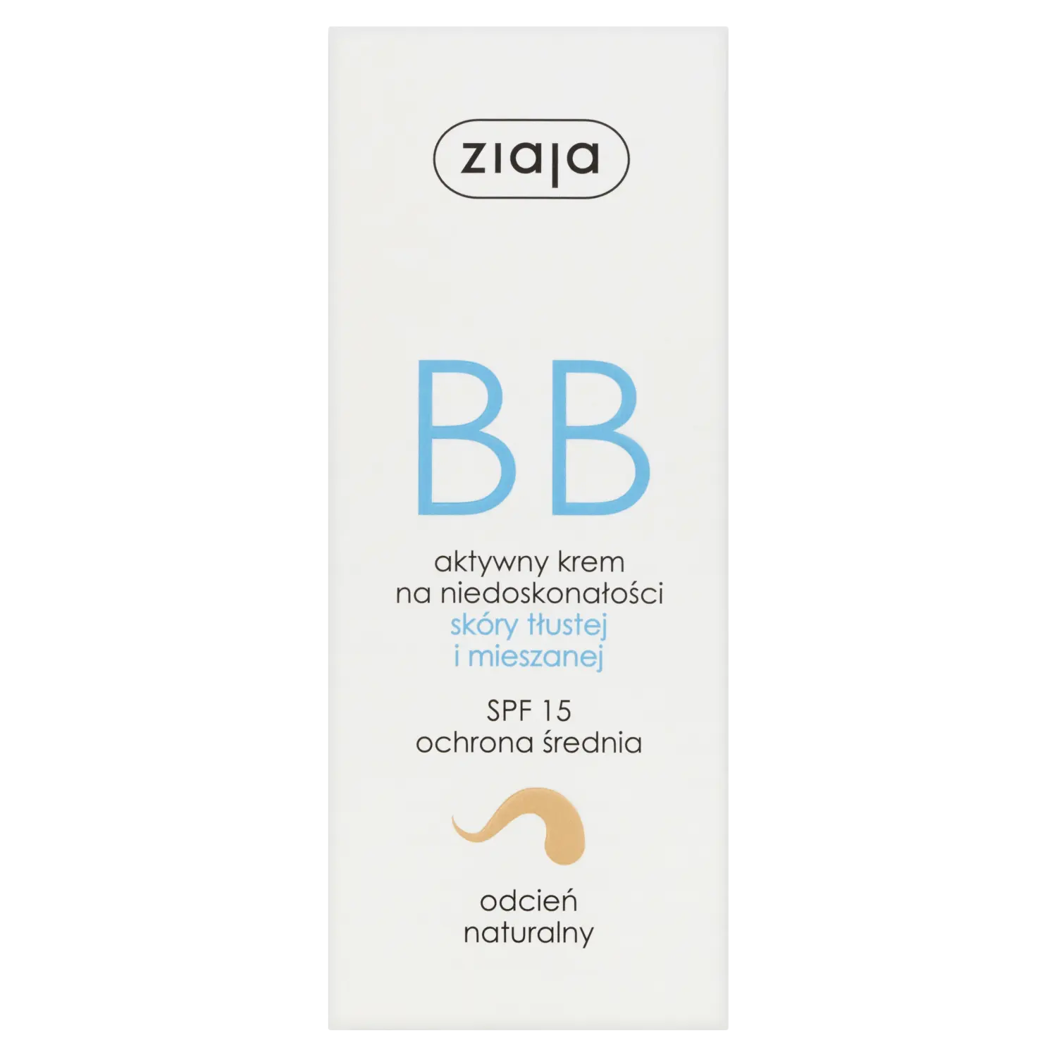 Ziaja BB активный крем для лица от несовершенств жирной и комбинированной кожи SPF15 натуральный, 50 мл