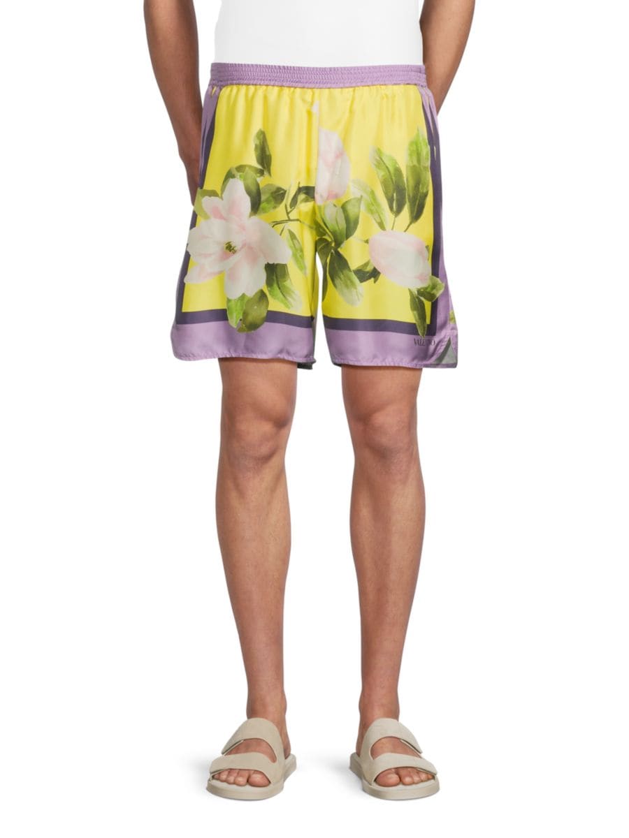 Шорты из шелка с цветочным принтом и эластичной талией Valentino, цвет Purple Multi
Шорты из шелка с цветочным принтом и эластичной талией Valentino, цвет Purple Multi