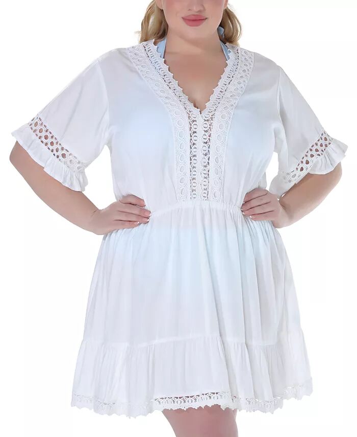 Платье-мини с кружевными вставками больших размеров Raviya, белый
Платье-мини с кружевными вставками больших размеров Raviya, белый