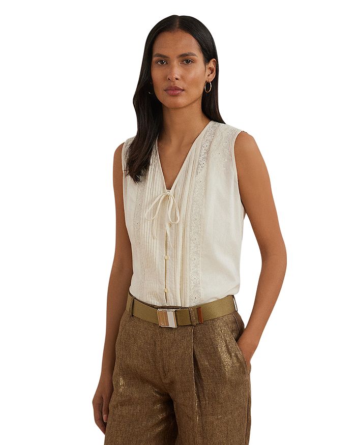 Вышитая блузка без рукавов из вуали Ralph Lauren, слоновая кость/кремовый
Вышитая блузка без рукавов из вуали Ralph Lauren, слоновая кость/кремовый