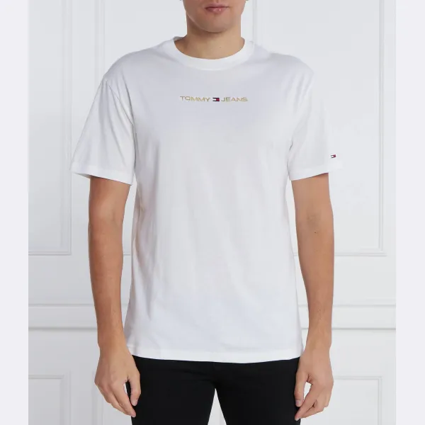 Золотая футболка прямого кроя стандартного кроя Tommy Hilfiger, белый 
Золотая футболка прямого кроя стандартного кроя Tommy Hilfiger, белый