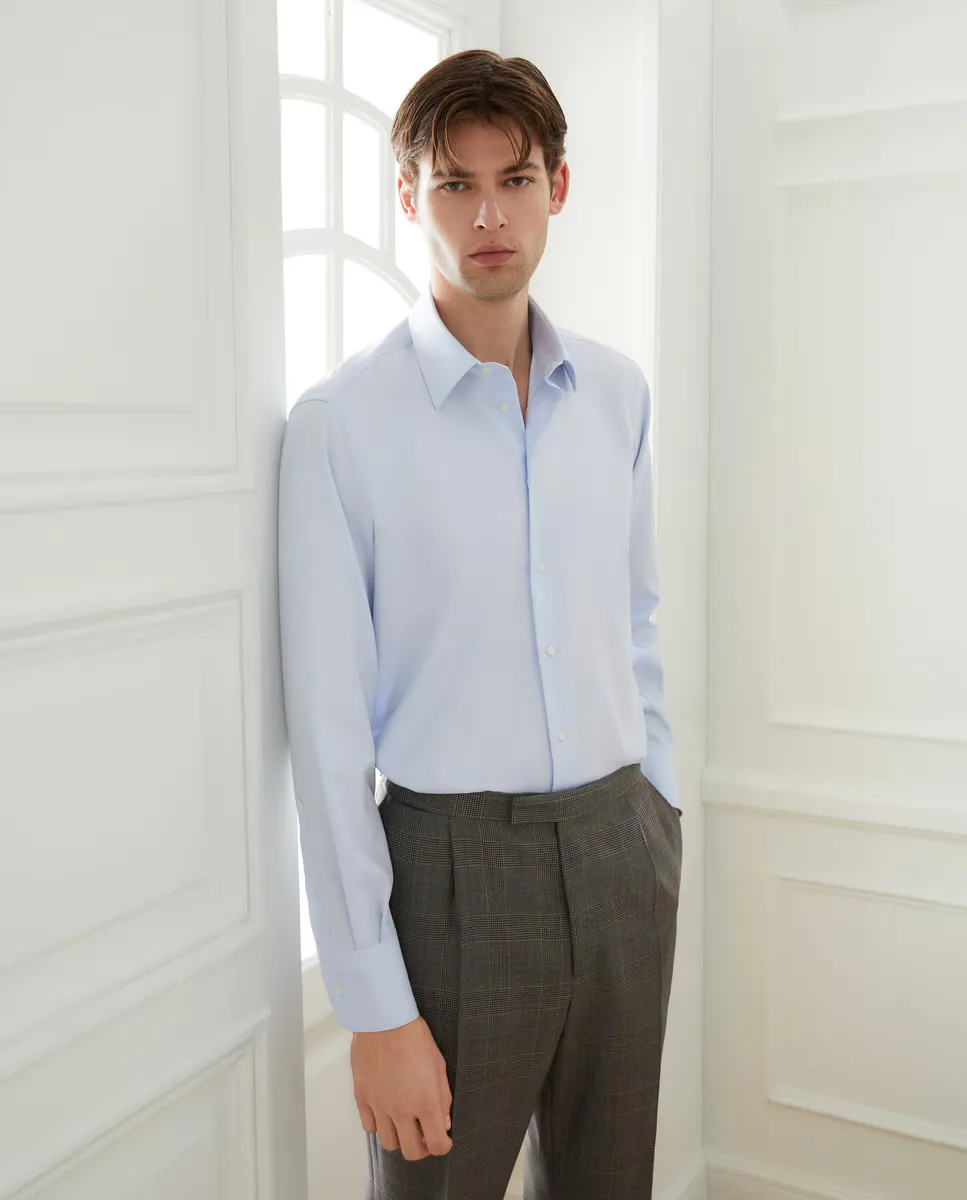 Обычная рубашка с узором «в ёлочку», не требующая глажки Emidio Tucci, светло-голубой
Обычная рубашка с узором «в ёлочку», не требующая глажки Emidio Tucci, светло-голубой