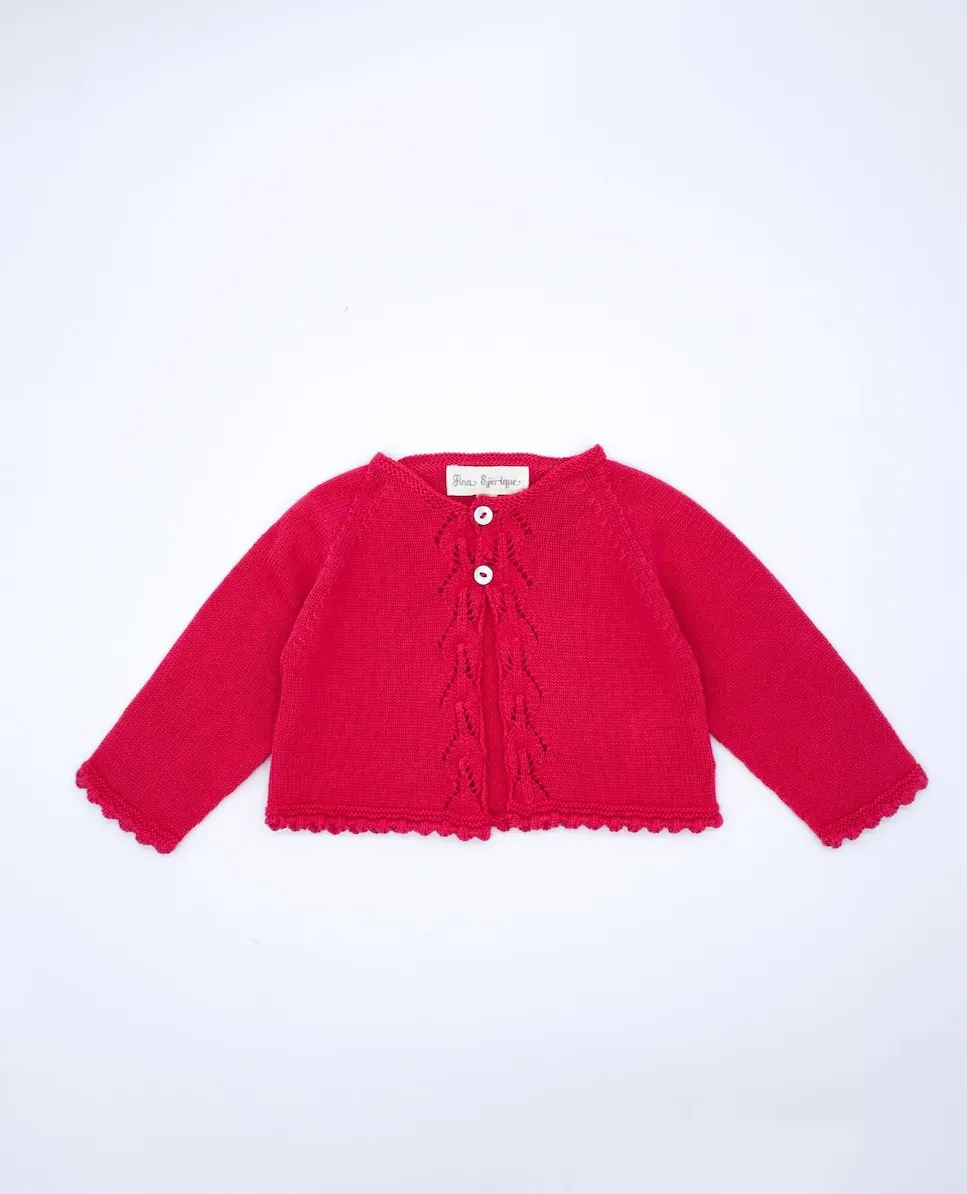 Детский хлопковый свитер с ажурными узорами Fina Ejerique, красный
Детский хлопковый свитер с ажурными узорами Fina Ejerique, красный