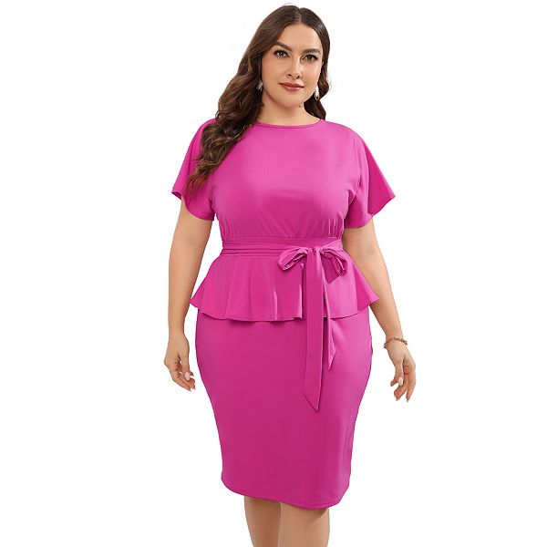 Женское платье-футляр миди с баской для офиса и вечеринок plus size Clearflower, Rose Red
Женское платье-футляр миди с баской для офиса и вечеринок plus size Clearflower, Rose Red