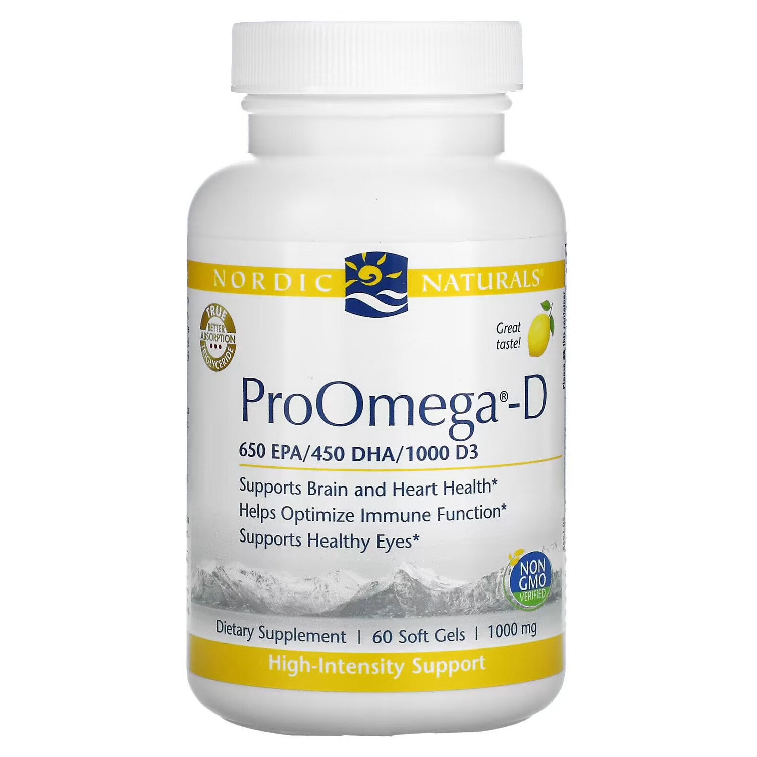 Nordic Naturals, ProOmegaD, со вкусом лимона, 1000 мг, 60 мягких капсул 
Nordic Naturals, ProOmegaD, со вкусом лимона, 1000 мг, 60 мягких капсул