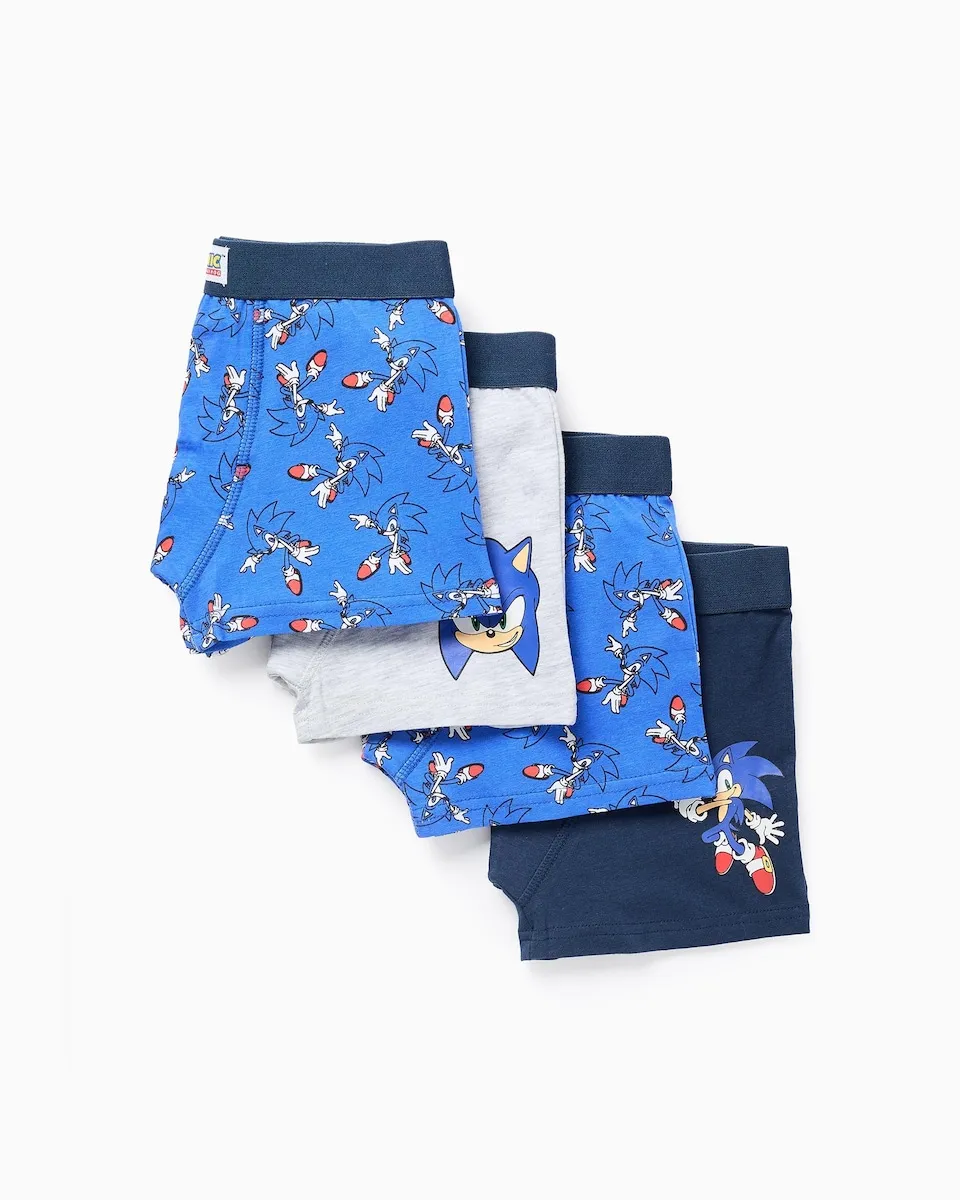 Набор из 4 детских боксеров с рисунком и принтом Sonic Zippy, синий/серый
Набор из 4 детских боксеров с рисунком и принтом Sonic Zippy, синий/серый