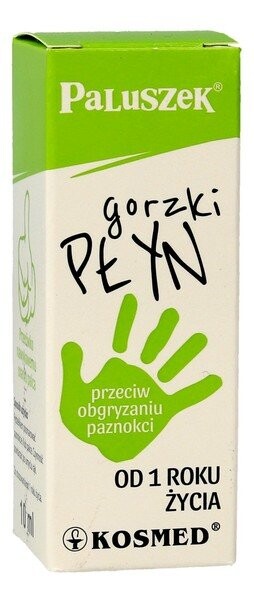 Kosmed, Paluszek Bitter, жидкость против обкусывания ногтей, 10 мл
Kosmed, Paluszek Bitter, жидкость против обкусывания ногтей, 10 мл