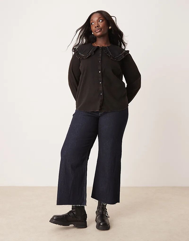 Рубашка с воротником-жабо из стираной саржи ASOS
Рубашка с воротником-жабо из стираной саржи ASOS