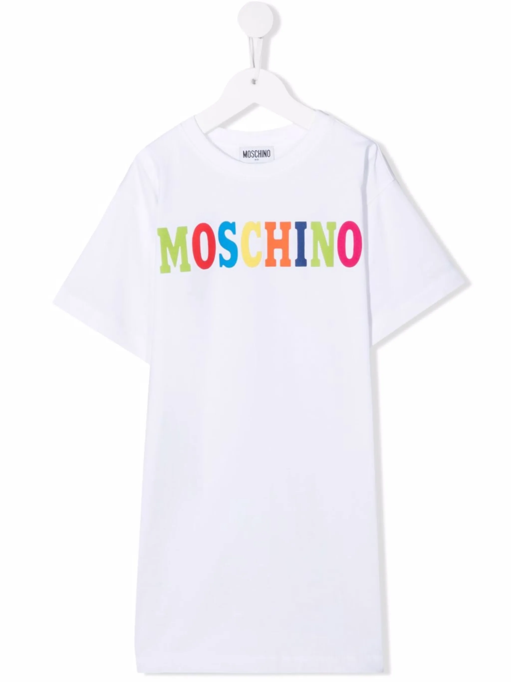 Платье-футболка с логотипом Moschino Kids, белый
Платье-футболка с логотипом Moschino Kids, белый