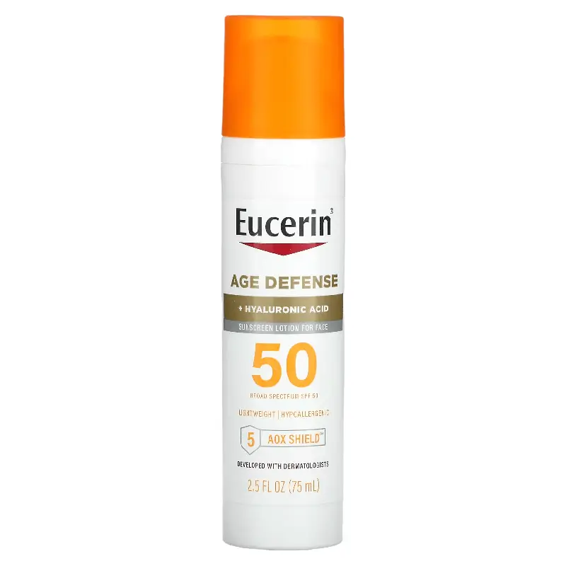 Легкий солнцезащитный лосьон Eucerin Age Defense SPF 50, 75 мл
Легкий солнцезащитный лосьон Eucerin Age Defense SPF 50, 75 мл