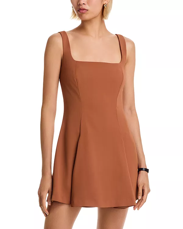 Мини-Платье с квадратным вырезом и обратными складками French Connection, коричневый
Мини-Платье с квадратным вырезом и обратными складками French Connection, коричневый