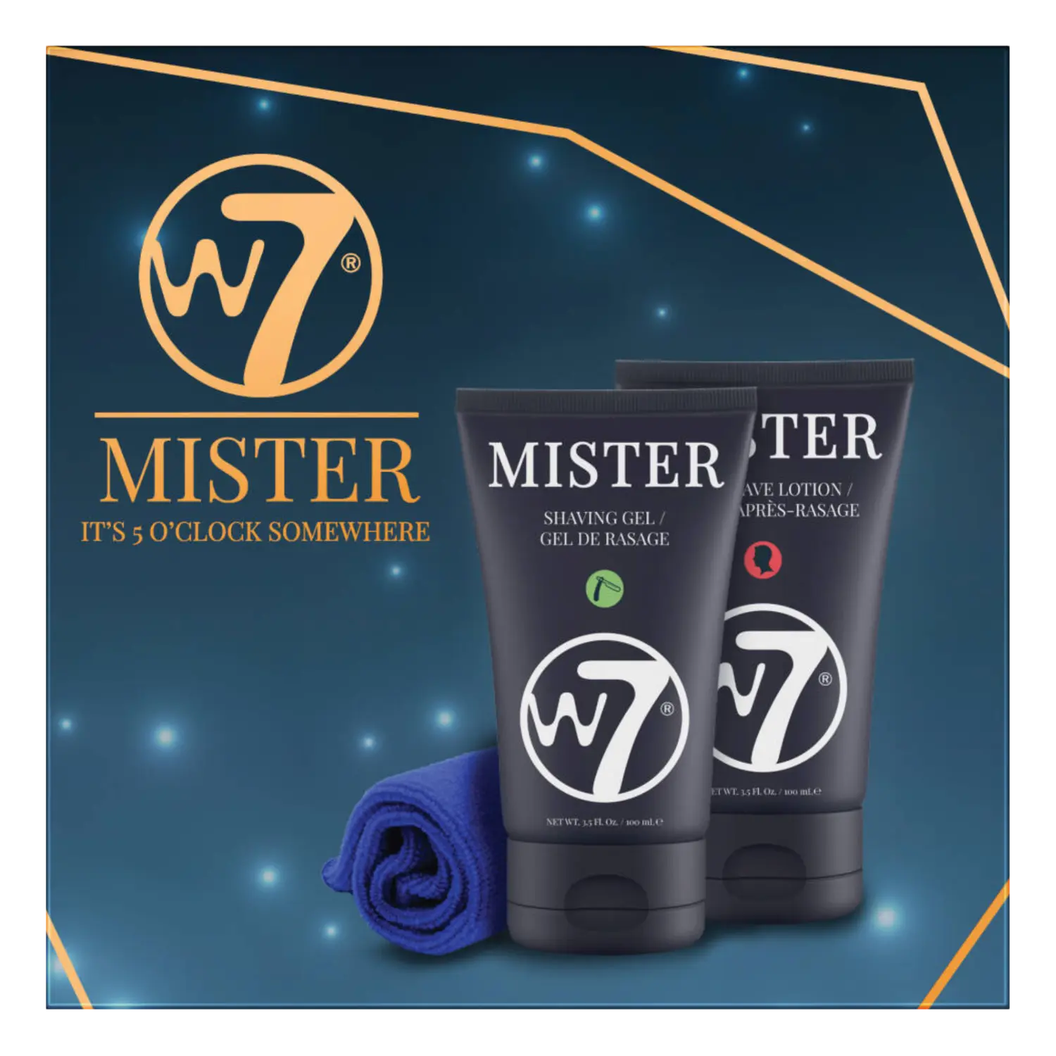 W7 Mister It's 5 O'Clock Somewhere набор: гель для бритья, 100 мл + бальзам после бритья, 100 мл + полотенце из микрофибры, 1 шт.
W7 Mister It's 5 O'Clock Somewhere набор: гель для бритья, 100 мл + бальзам после бритья, 100 мл + полотенце из микрофибры, 1 шт.