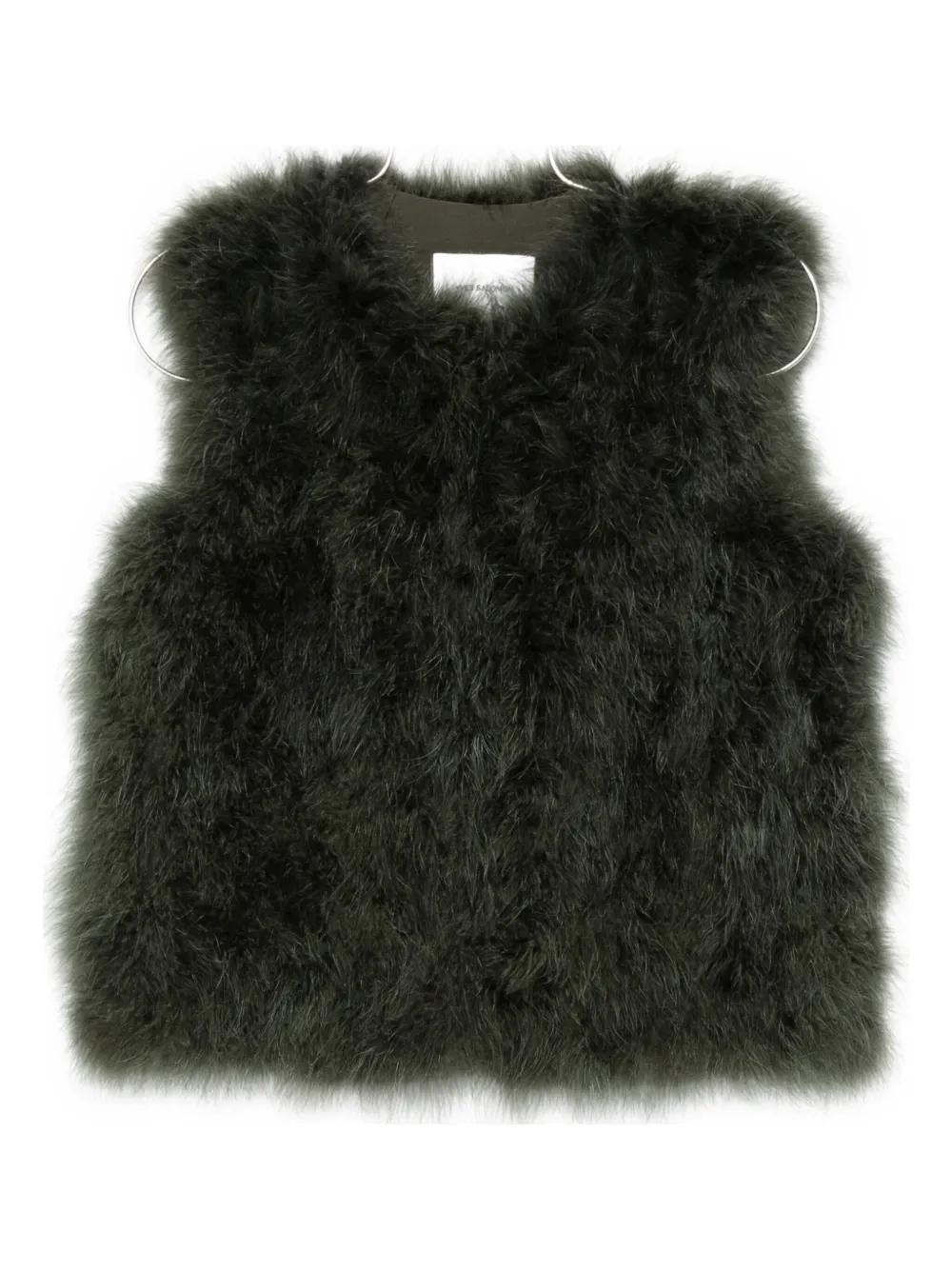 Жилет, украшенный перьями Yves Salomon, зеленый
Жилет, украшенный перьями Yves Salomon, зеленый