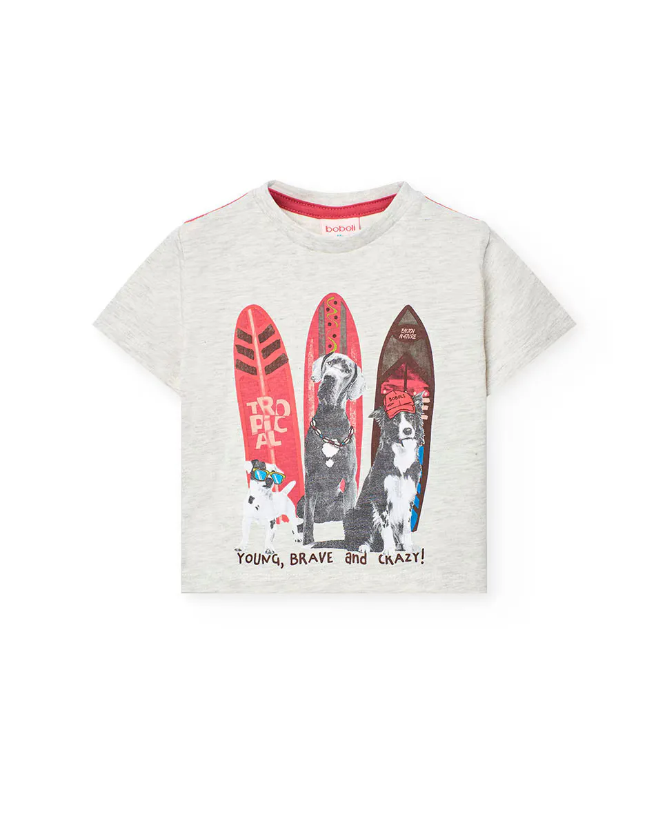 Футболка из хлопка для мальчика с рисунком спереди Boboli, цвет Crudo
Футболка из хлопка для мальчика с рисунком спереди Boboli, цвет Crudo