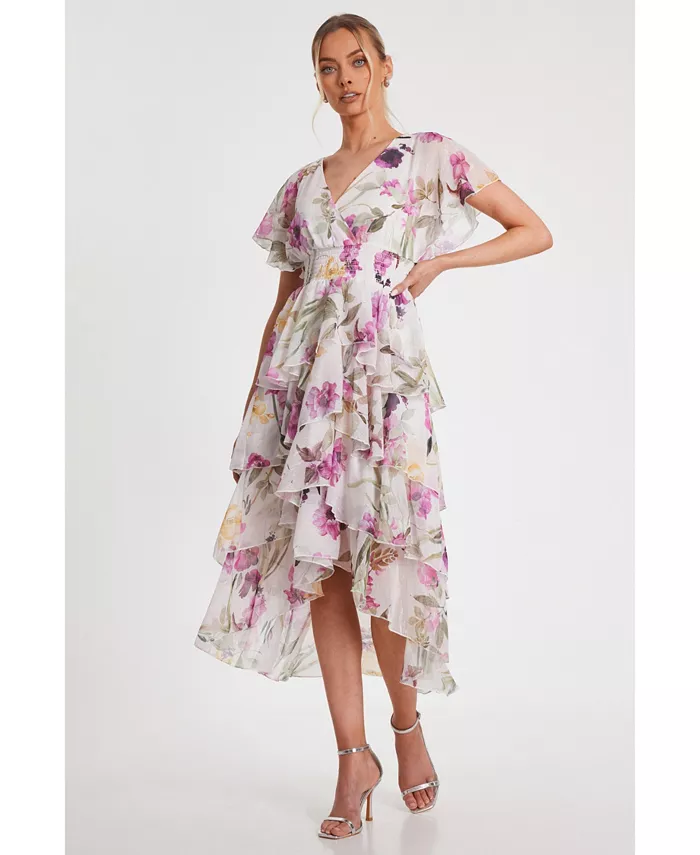 Женское цветочное шифоновое платье макси с ярусами QUIZ, розовый
Женское цветочное шифоновое платье макси с ярусами QUIZ, розовый