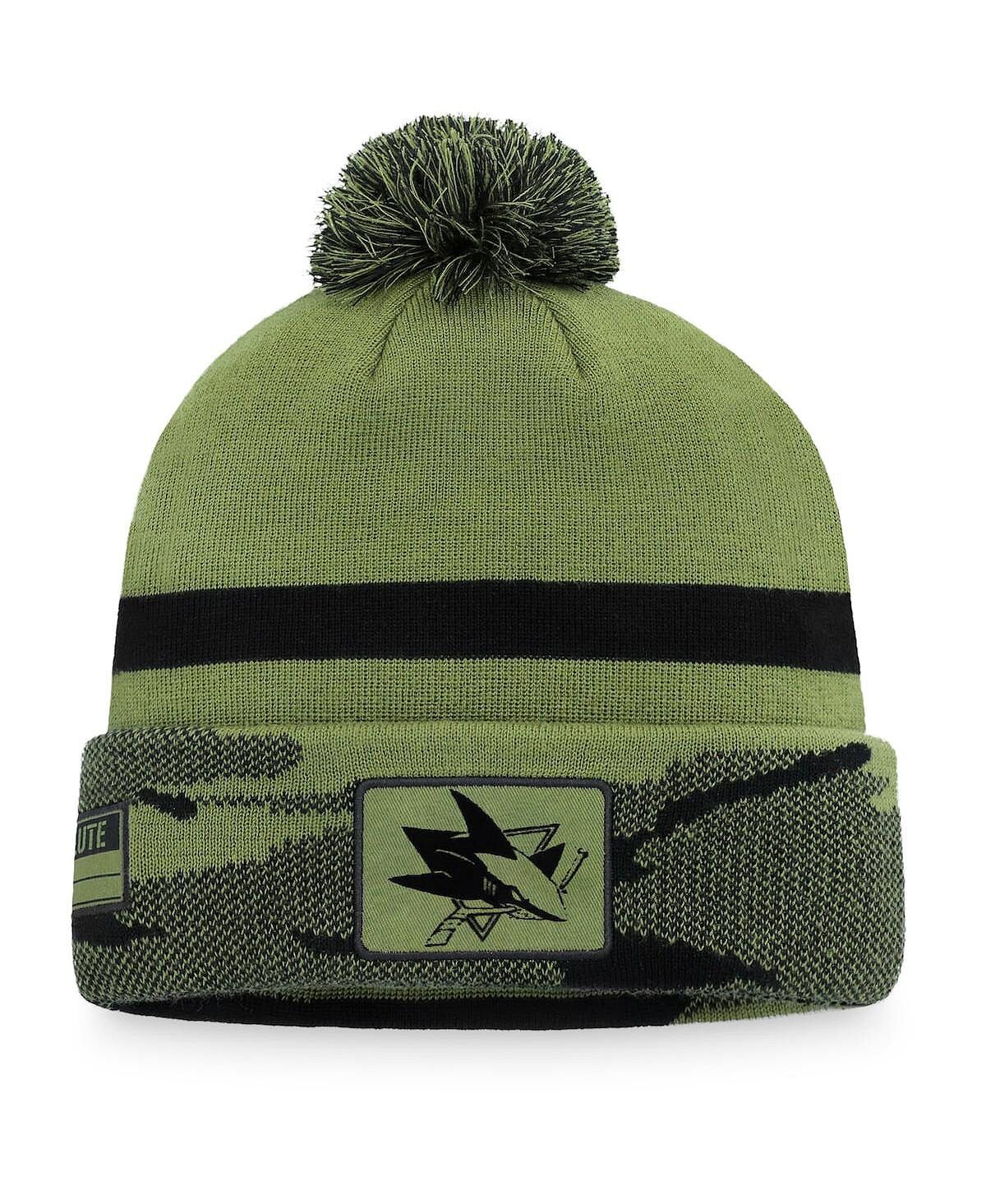 Мужская фирменная камуфляжная вязаная шапка San Jose Sharks в военном стиле с манжетами и помпоном Fanatics
Мужская фирменная камуфляжная вязаная шапка San Jose Sharks в военном стиле с манжетами и помпоном Fanatics