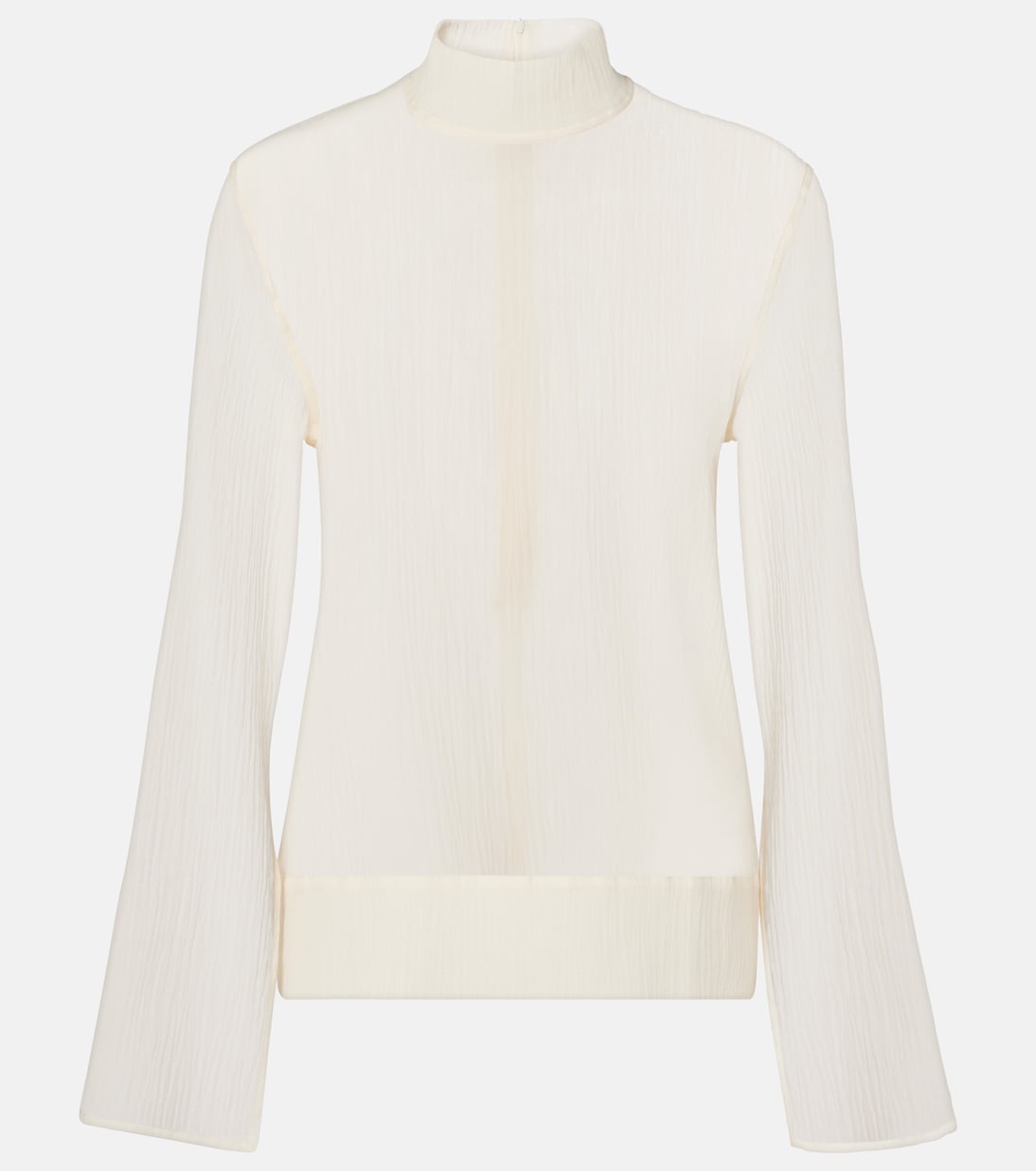 Полупрозрачная блузка из хлопка и шелка Toteme, экрю
Полупрозрачная блузка из хлопка и шелка Toteme, экрю