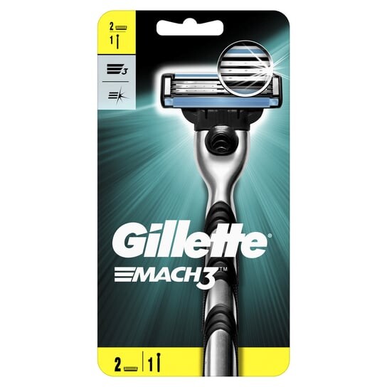 Бритва + 2 картриджа Gillette, Mach 3 
Бритва + 2 картриджа Gillette, Mach 3