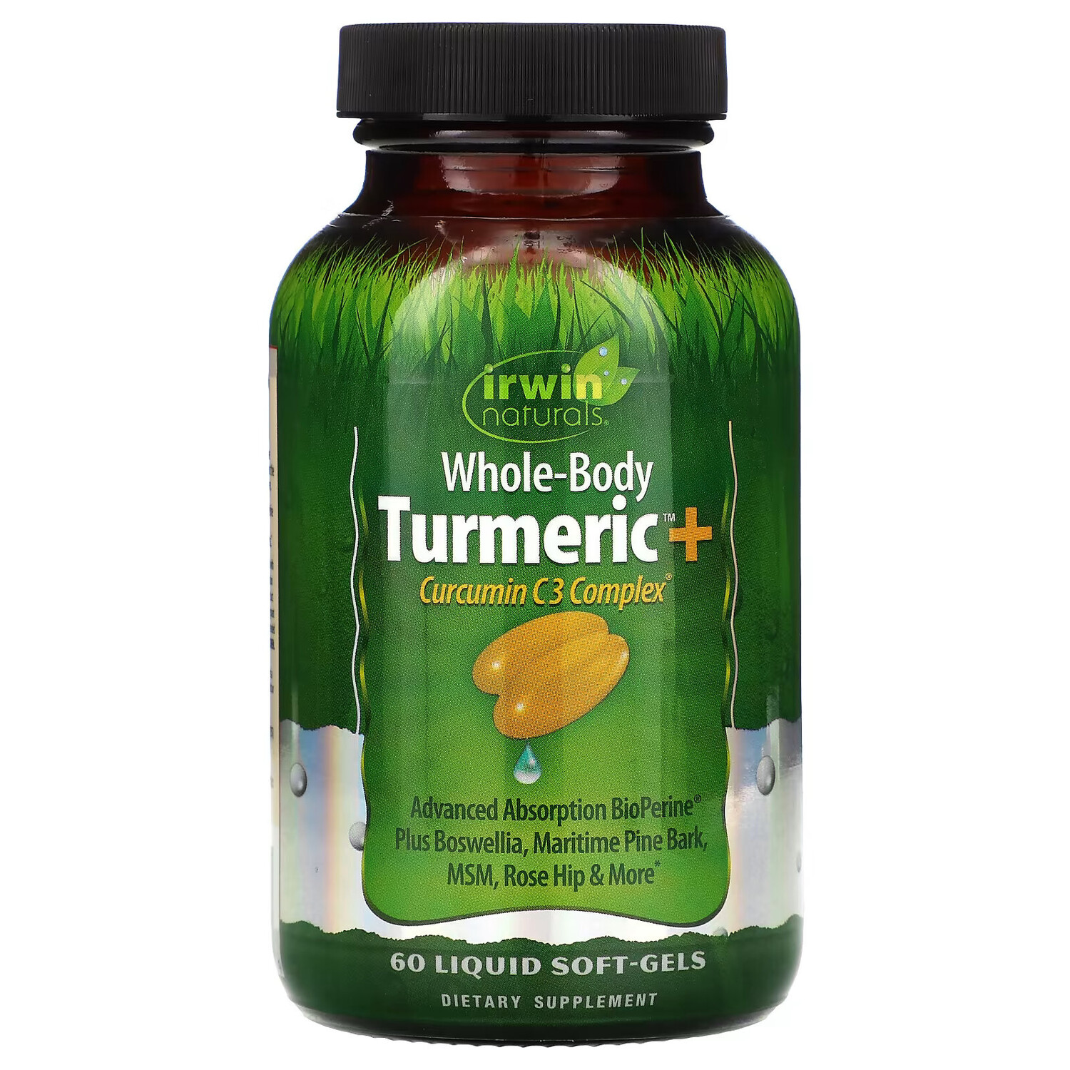 Irwin Naturals, Whole-Body Turmeric+, куркума, 60 капсул с жидкостью
Irwin Naturals, Whole-Body Turmeric+, куркума, 60 капсул с жидкостью