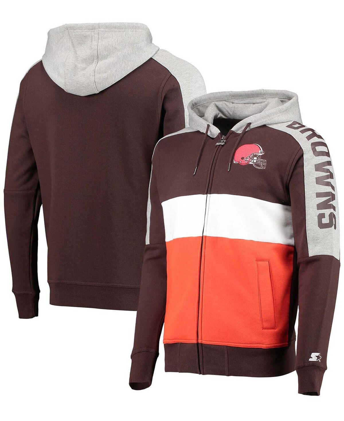 Мужская коричневая, оранжевая толстовка с капюшоном cleveland browns playoffs color block с молнией во всю длину Starter, мульти
Мужская коричневая, оранжевая толстовка с капюшоном cleveland browns playoffs color block с молнией во всю длину Starter, мульти