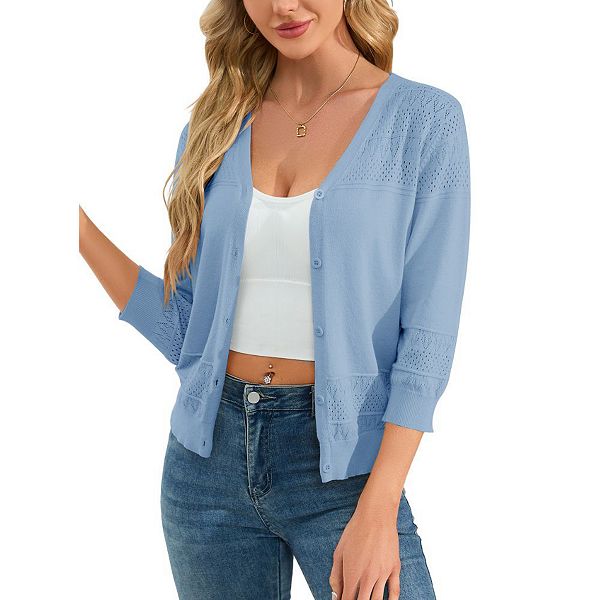 Женский укороченный кардиган с пуговицами и v-образным вырезом Green Elysium, Light Blue
Женский укороченный кардиган с пуговицами и v-образным вырезом Green Elysium, Light Blue