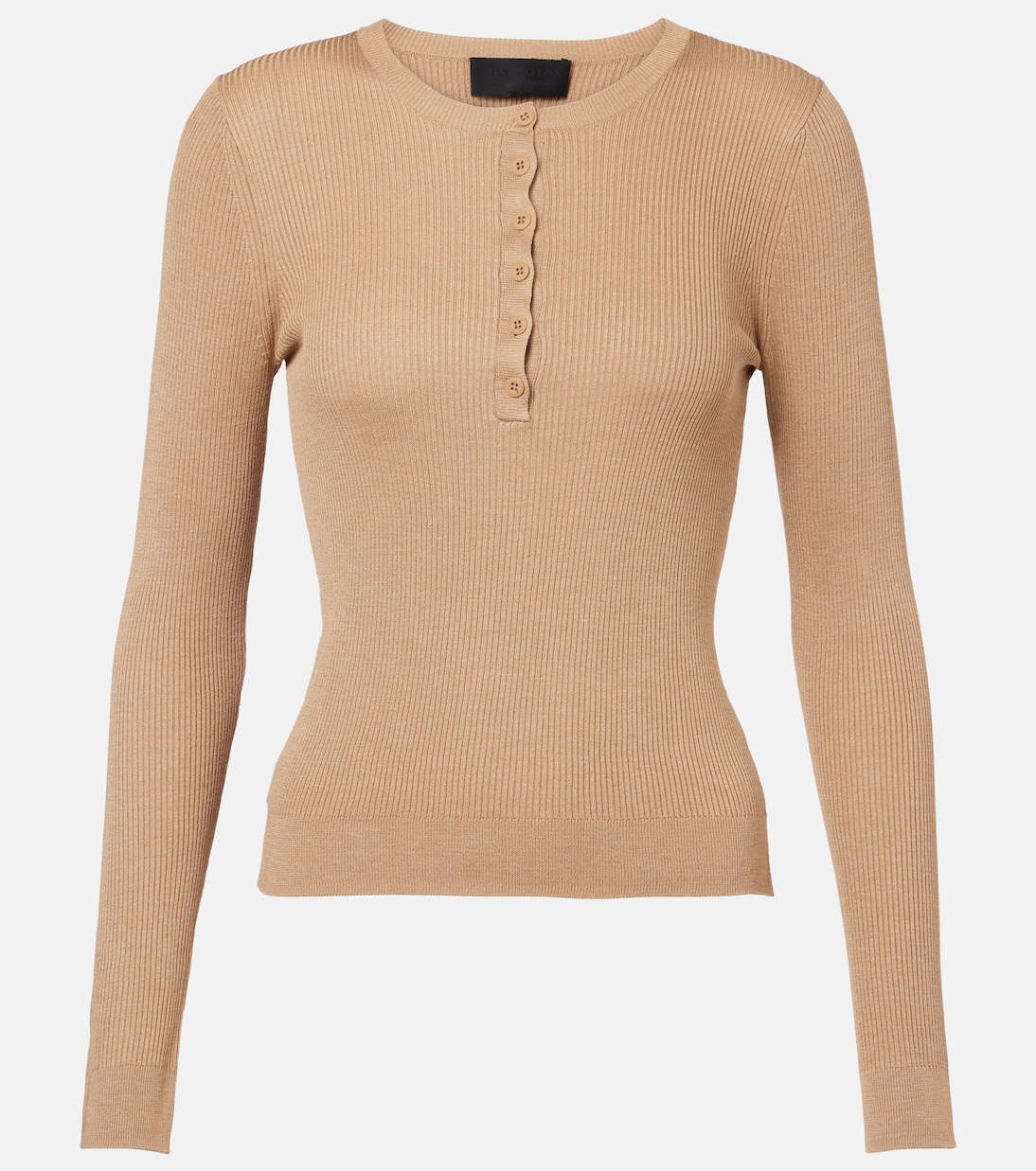 Кирие ребристая шелковая рубашка с планкой Nili Lotan, кэмел
Кирие ребристая шелковая рубашка с планкой Nili Lotan, кэмел