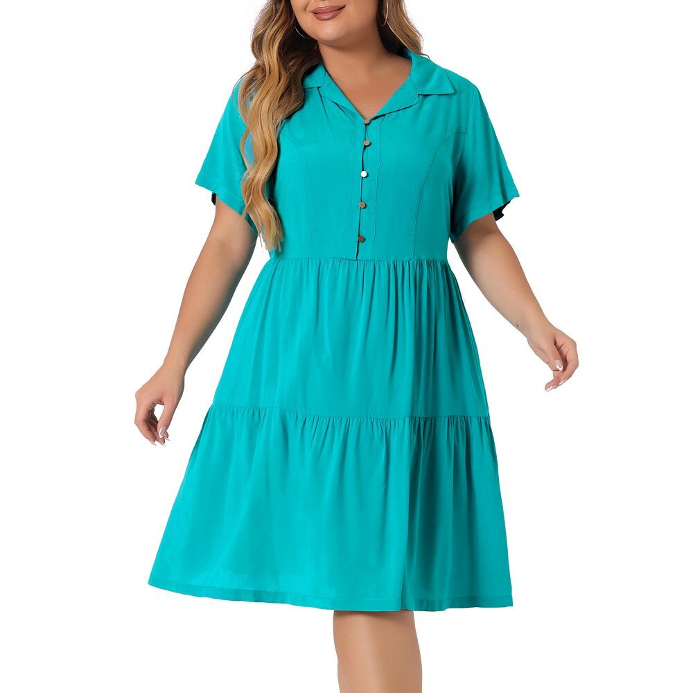 Женские джинсовые платья-рубашки больших размеров с V-образным вырезом длиной до колена, многоярусные платья-рубашки больших размеров Agnes Orinda, цвет Blue Green
Женские джинсовые платья-рубашки больших размеров с V-образным вырезом длиной до колена, многоярусные платья-рубашки больших размеров Agnes Orinda, цвет Blue Green