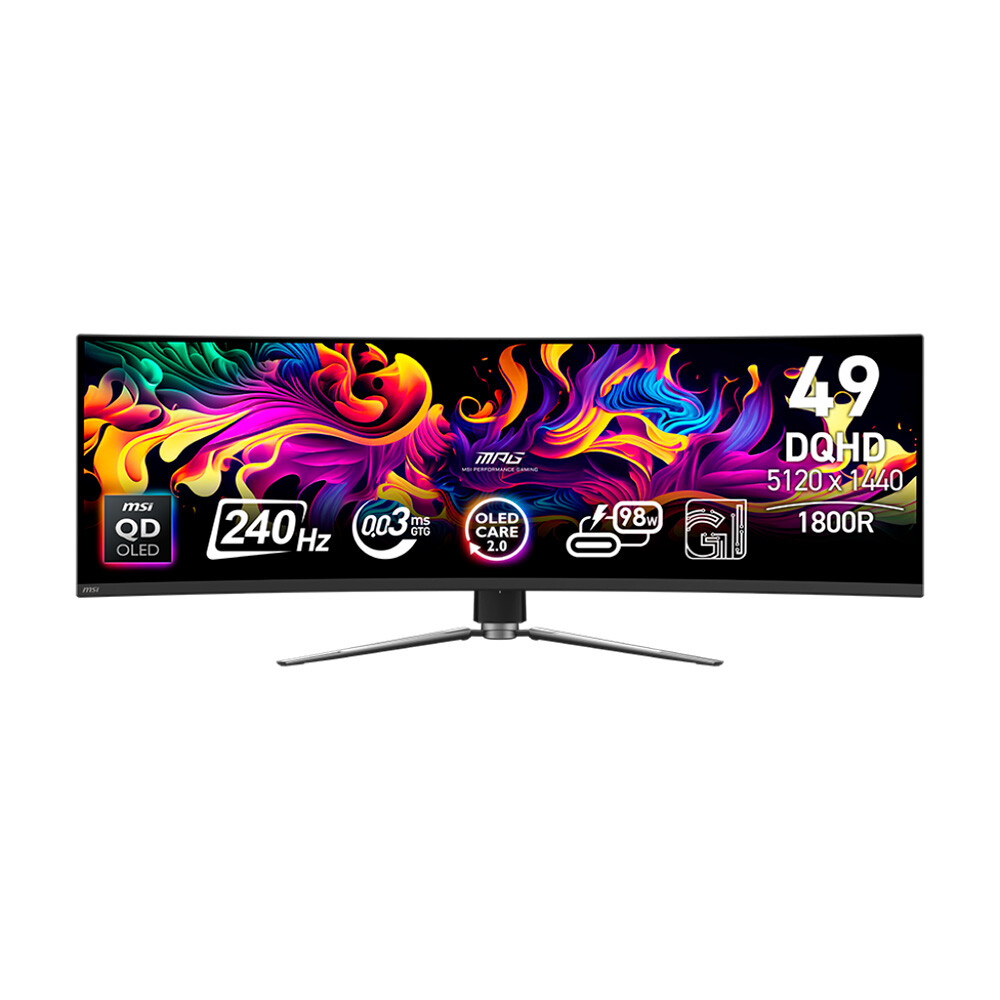Монитор игровой изогнутый MSI MPG 491CQPX QD-OLED, 49", DQHD 5120x1440, 240 Гц, QD-OLED, черный
Монитор игровой изогнутый MSI MPG 491CQPX QD-OLED, 49", DQHD 5120x1440, 240 Гц, QD-OLED, черный