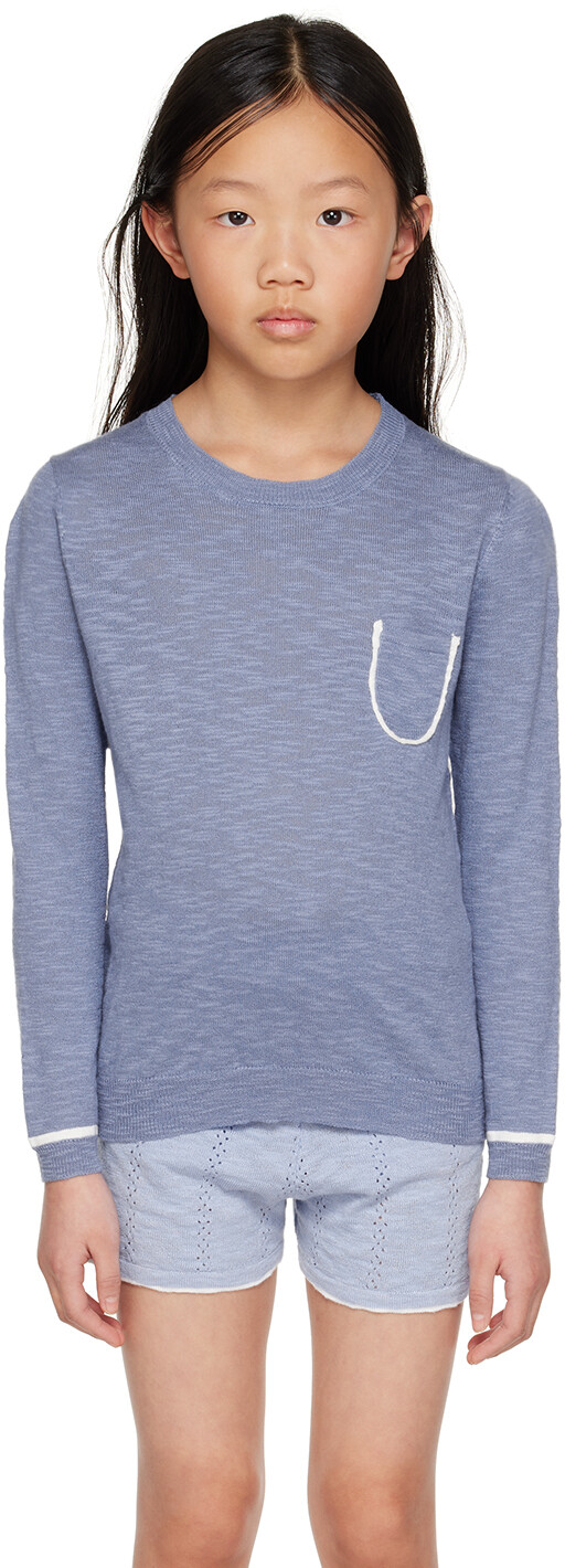 Детский синий свитер с мешочками Morley
Детский синий свитер с мешочками Morley