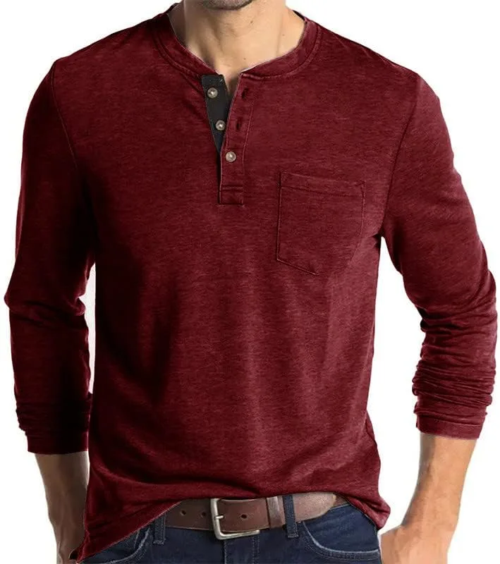 Мужская футболка с длинным рукавом и пуговицами | Casual Crew Neck, легкая универсальная базовая модель для осени, весны и путешествий
Мужская футболка с длинным рукавом и пуговицами | Casual Crew Neck, легкая универсальная базовая модель для осени, весны и путешествий