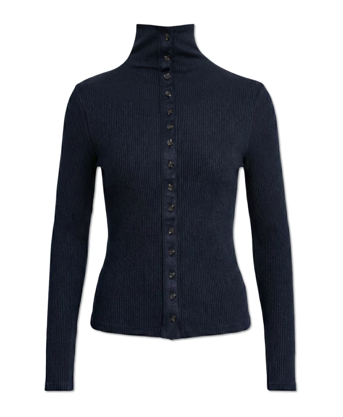 Ребристый свитер с высоким воротником Rag & Bone, синий
Ребристый свитер с высоким воротником Rag & Bone, синий