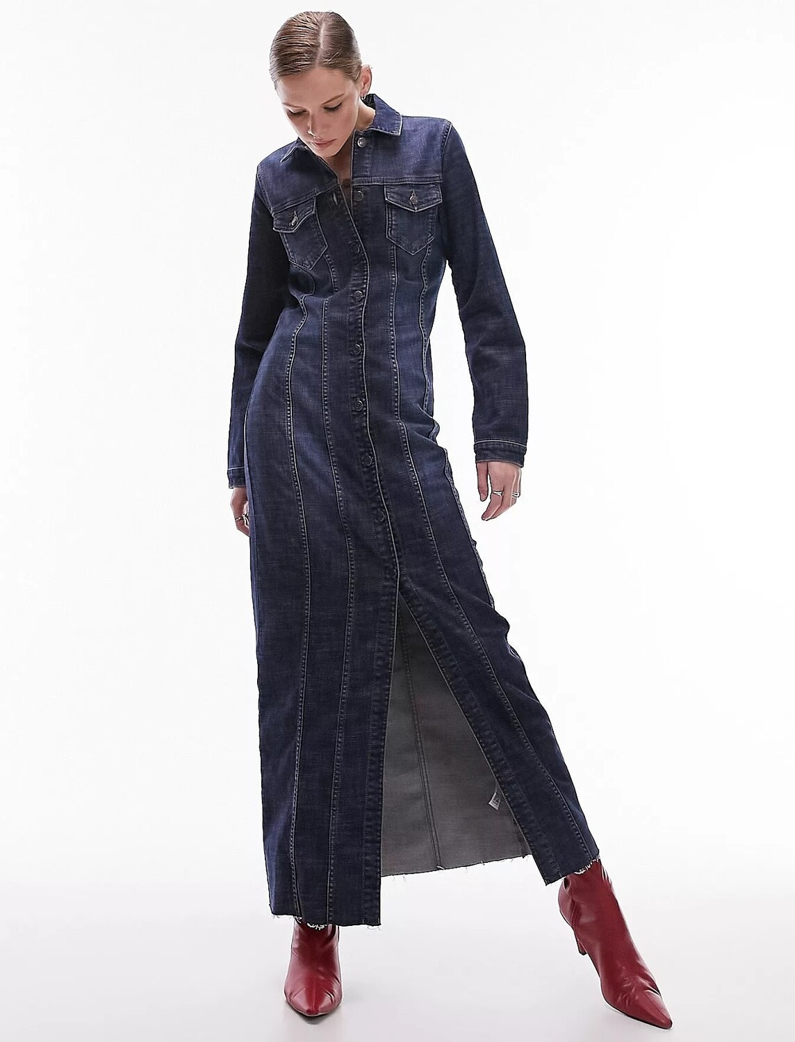 Платье Topshop Denim Stretchy Maxi Shirt, темно-синий
Платье Topshop Denim Stretchy Maxi Shirt, темно-синий