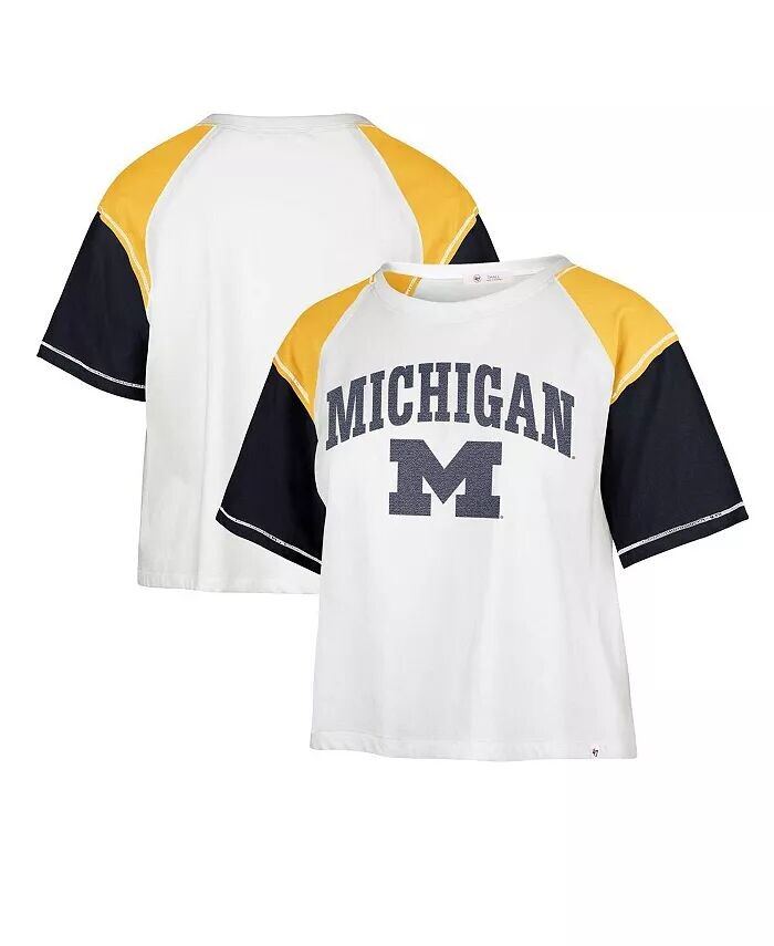 Женская белая укороченная футболка с эффектом потертости Michigan Wolverines Serenity Gia '47 Brand
Женская белая укороченная футболка с эффектом потертости Michigan Wolverines Serenity Gia '47 Brand