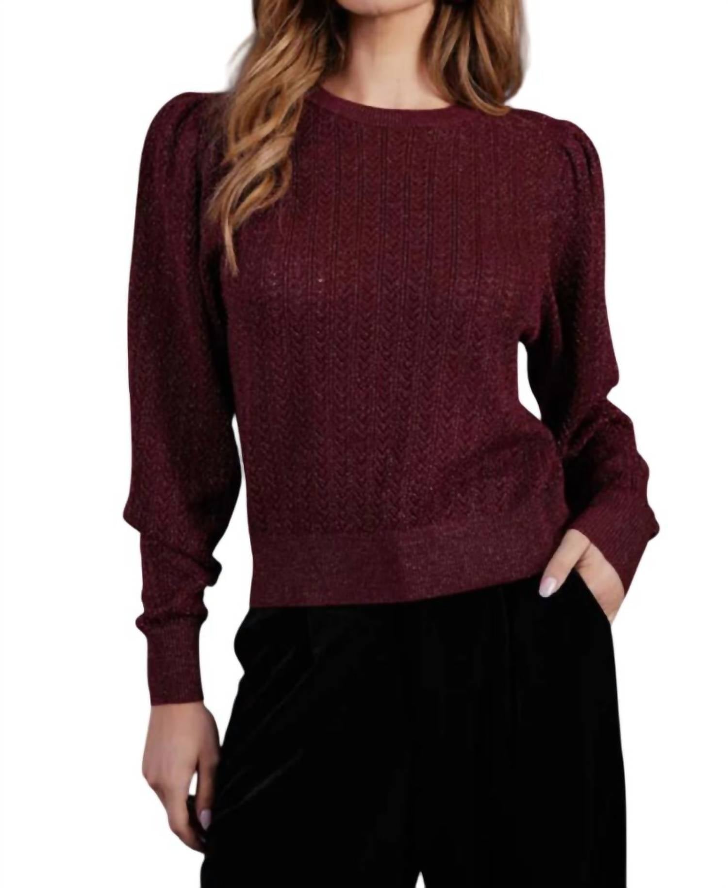 Металлический свитер с рукавами-фонариками цвета сиенна bishop + young, цвет sienna
Металлический свитер с рукавами-фонариками цвета сиенна bishop + young, цвет sienna