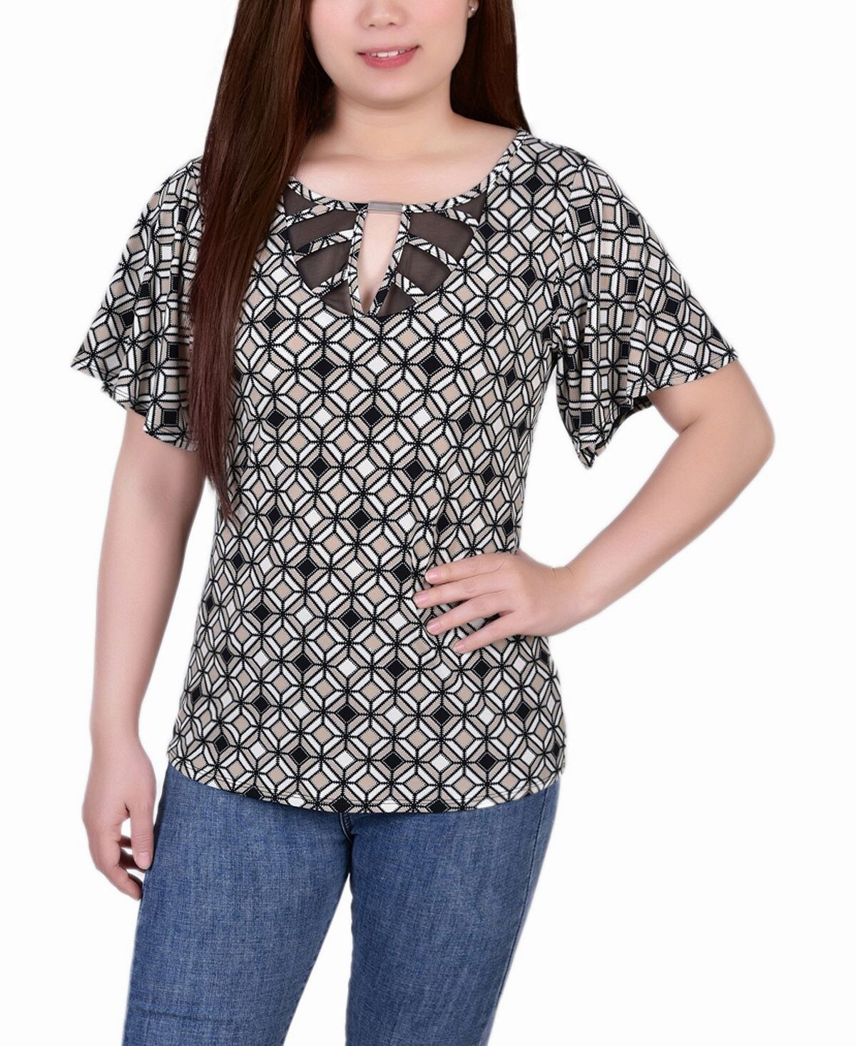 Женский сетчатый вязаный топ с развевающимися рукавами NY Collection, мульти
Женский сетчатый вязаный топ с развевающимися рукавами NY Collection, мульти