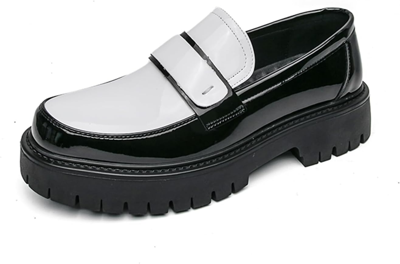 Мужские лаковые слипоны с массивной подошвой, пенни-лоферы с круглым носком, противоскользящей ребристой подошвой, повседневная обувь для бизнеса, работы, офиса, вечеринок и свадеб Tixewsjh, белый
Мужские лаковые слипоны с массивной подошвой, пенни-лоферы с круглым носком, противоскользящей ребристой подошвой, повседневная обувь для бизнеса, работы, офиса, вечеринок и свадеб Tixewsjh, белый