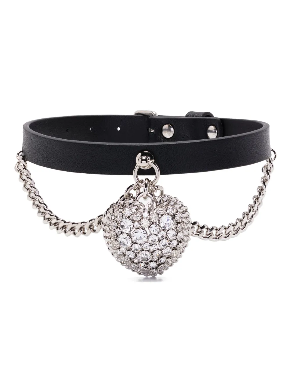 Кожаное ожерелье с подвеской в форме сердца Alessandra Rich, черный
Кожаное ожерелье с подвеской в форме сердца Alessandra Rich, черный