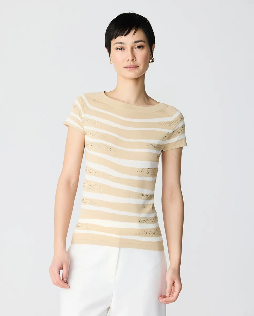 Женская полосатая блестящая футболка Escorpion, серый
Женская полосатая блестящая футболка Escorpion, серый