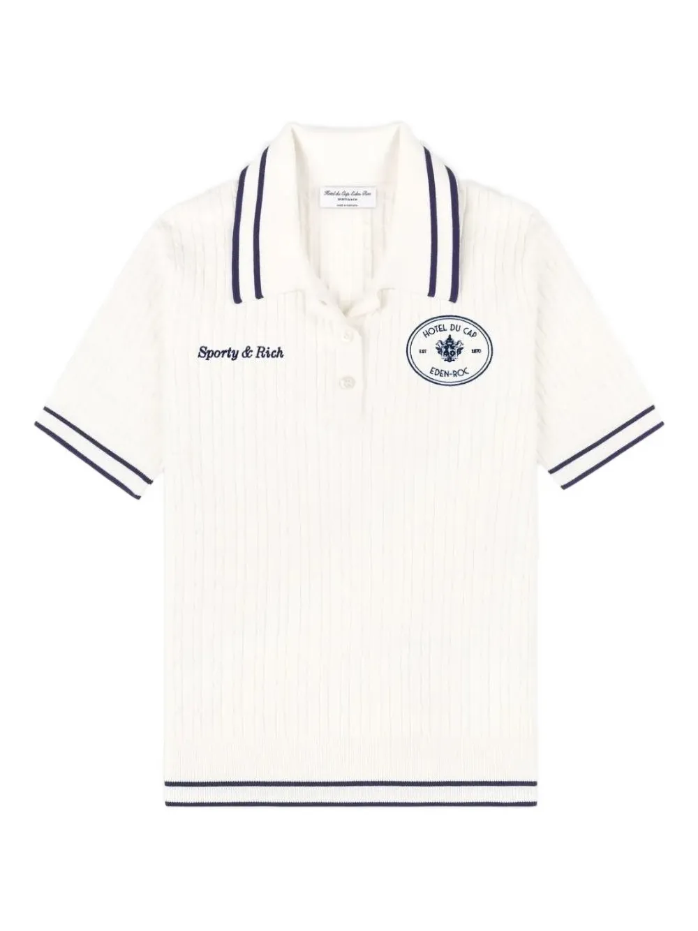 Поло из трикотажа в рубчик Sporty & Rich, белый
Поло из трикотажа в рубчик Sporty & Rich, белый