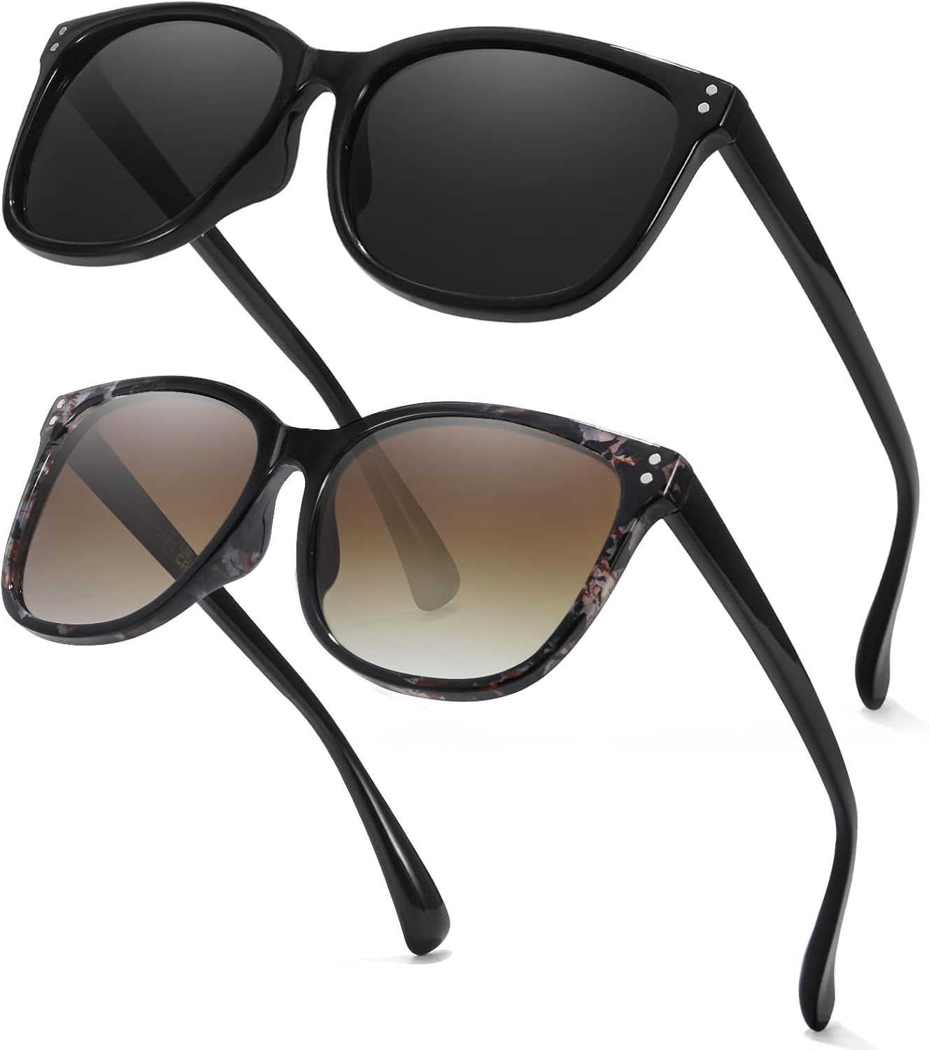 Женские поляризованные солнцезащитные очки Myiaur в стиле ретро с антибликовым покрытием и защитой от УФ-излучения UV 400, идеально подходят для вождения и путешествий (2 шт.), A04 (2 Pack)black + Blackfloral
Женские поляризованные солнцезащитные очки Myiaur в стиле ретро с антибликовым покрытием и защитой от УФ-излучения UV 400, идеально подходят для вождения и путешествий (2 шт.), A04 (2 Pack)black + Blackfloral