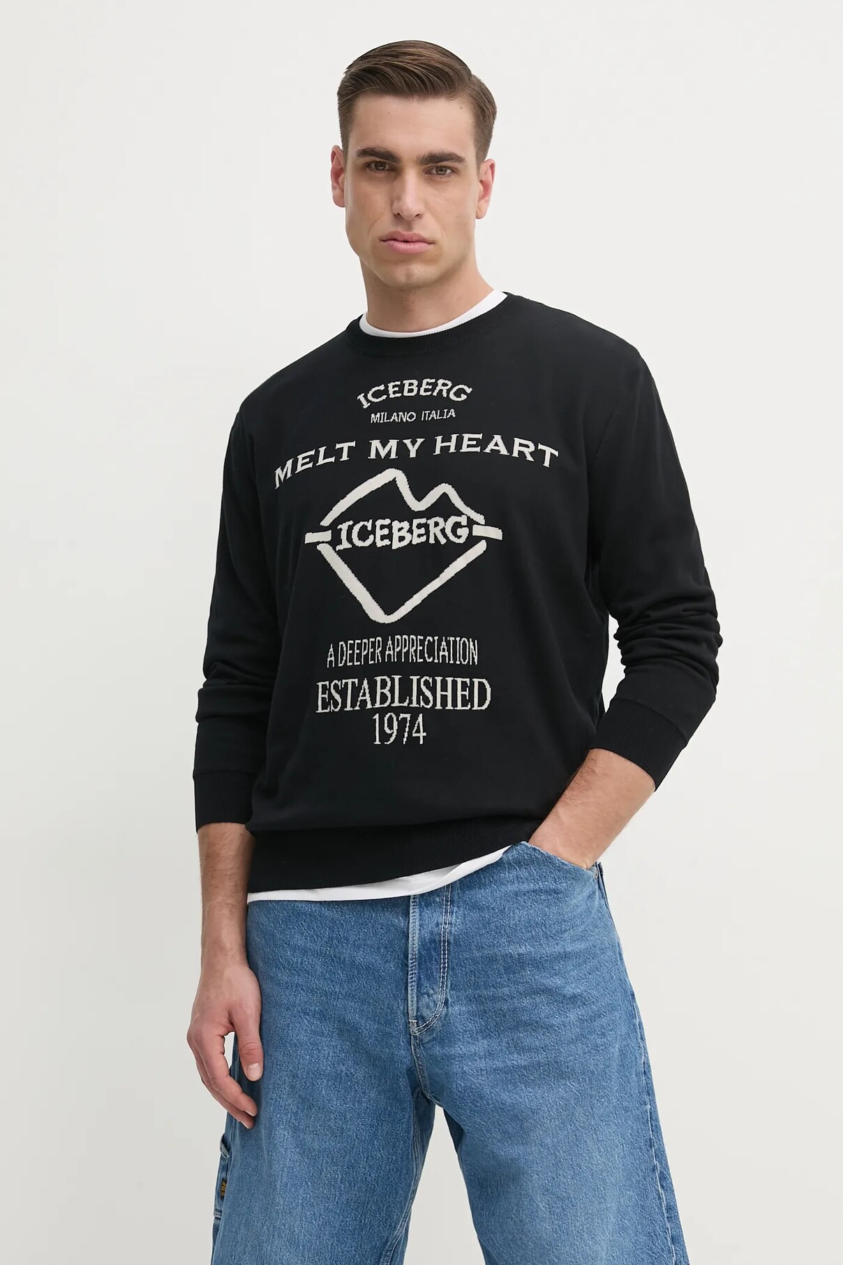 Хлопковый свитер Iceberg, черный
Хлопковый свитер Iceberg, черный