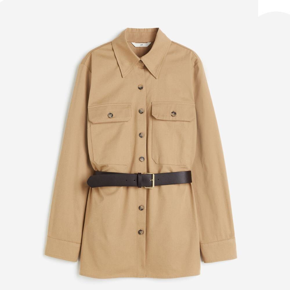 Рубашка H&M Utility With Belt, бежевый
Рубашка H&M Utility With Belt, бежевый