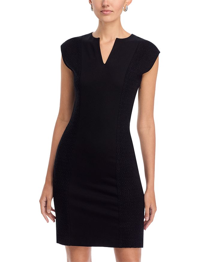 Мини-платье с разрезом и комбинированными материалами Misook, черный
Мини-платье с разрезом и комбинированными материалами Misook, черный